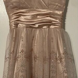 Elegant Kids Dress in Shimmering Tan